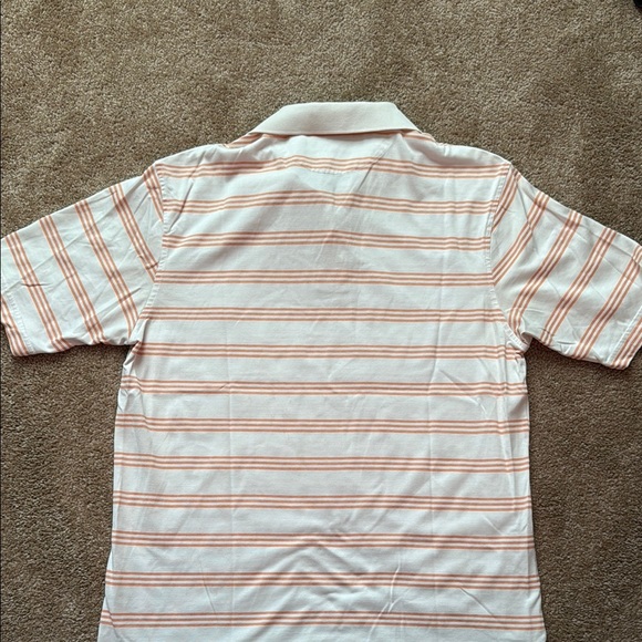 Jos A. Bank White and Orange Polo Shirt with Stripes - Picture 3 of 3